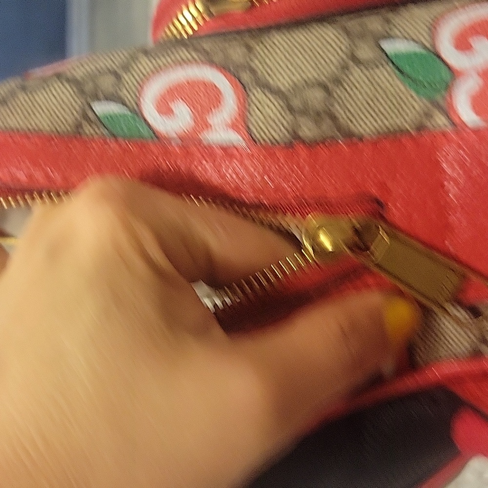 Gucci Red and Brown Apple Print Backpack - Picture 7 of 9